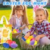 72Pcs 2.36'' Tall Painted Iridescent Marble-like Easter Eggs for Kids Egg Hunt Basket Bag Empty Stuffers Fillers with 1pc Cute Non Woven Bags, Toys Filling Treats and Easter Theme Party Supplies Favor