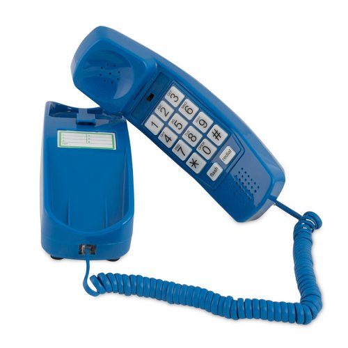 iSoHo Phones - Rediscover Timeless Connectivity: Big Button Corded Phone - Elegance Meets Simplicity for Your Home Office and Senior Loved Ones, Classic Blue