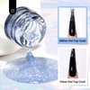 beetles Gel Polish Glitter Top coat Gel Polish 15ml Reflective Silver Mix Glitter Shiny Gel Nail Polish No Wipe Uv Gel Top Coat Nail Decoration Nail Art Sparkle Manicure DIY Home Salon