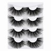 wiwoseo 25MM Lashes False Eyelashes Long Dramatic Faux Mink Fake Eye Lashes Thick Cross Fluffy Volume 4 Pairs Pack