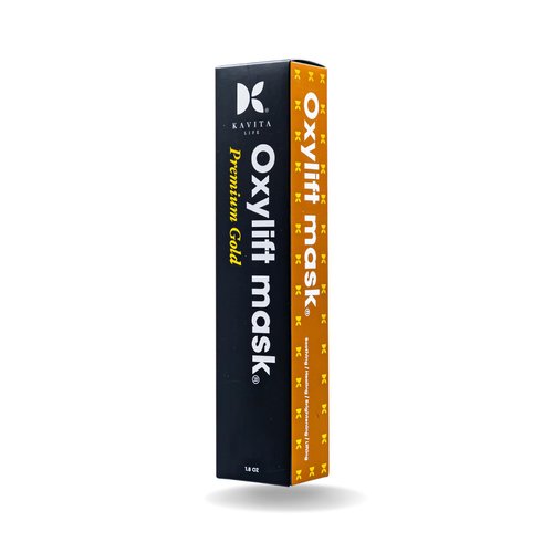KAVITA LIFE OXYLIFT Gold Premium Face and Neck Mask - An Anti-pollution Oxygen Mask for Lifting, Tightening, and Brightening Skin - Dry Frozen Gel Mask (1 gel and 1 Mask Pack)