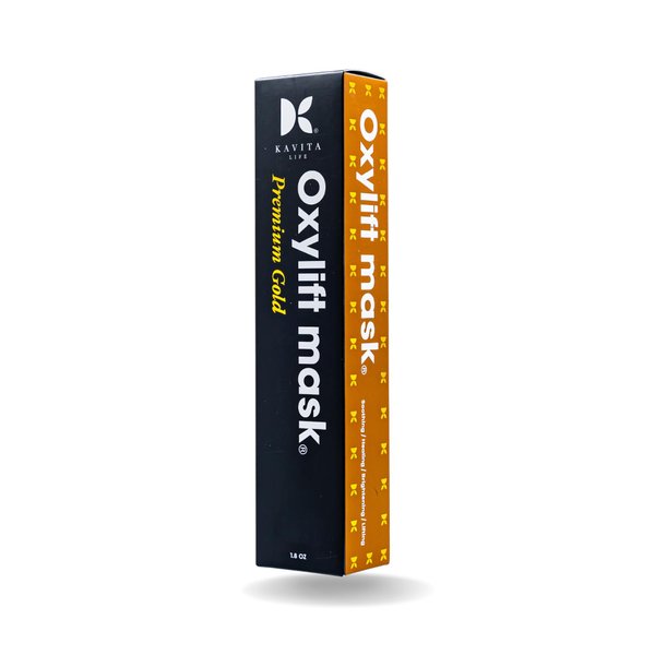 KAVITA LIFE OXYLIFT Gold Premium Face and Neck Mask - An Anti-pollution Oxygen Mask for Lifting, Tightening, and Brightening Skin - Dry Frozen Gel Mask (1 gel and 1 Mask Pack)