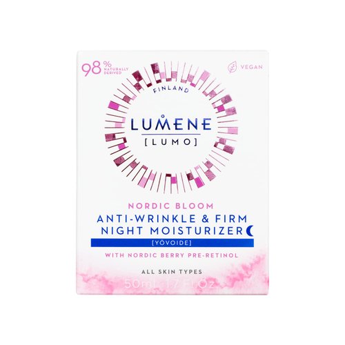 Lumene Nordic Bloom [Lumo] Anti-Wrinkle & Firm Night Moisturizer - Hydrating Face Moisturizer for Visibly Radiant & Smooth Skin - Formulated with Pre-Retinol Complex + Lingonberry Extract (1.7 oz)