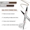 Boobeen Duo Liquid Eyebrow Pencil, Microfine Brow Pencil, Smooth Eyebrow Pen with Eyebrow Styling Gel, Long-Lasting and Smudge-Proof, Creates Natural- Looking Eyebrows