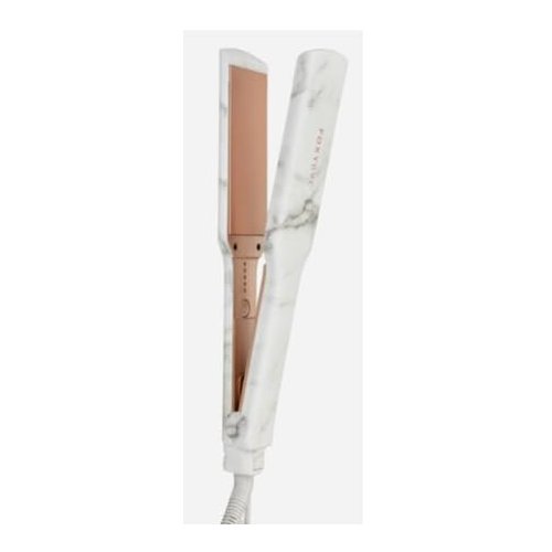 FoxyBae Flat Iron Hair Straightener - Sleek & Slay 1.75" Wide Plate Ceramic Flat Iron - Dual Voltage Portable Professional Hair Straightener Iron Hot Tools Locks in Moisture & Shine [Marble]