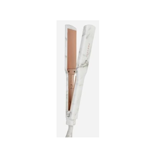 FoxyBae Flat Iron Hair Straightener - Sleek & Slay 1.75" Wide Plate Ceramic Flat Iron - Dual Voltage Portable Professional Hair Straightener Iron Hot Tools Locks in Moisture & Shine [Marble]