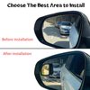 LivTee 2PCS Fan Blind Spot Mirror, HD Glass and ABS Housing Convex Wide Angle Rearview Mirror with Adjustable Stick for Universal Car, Black