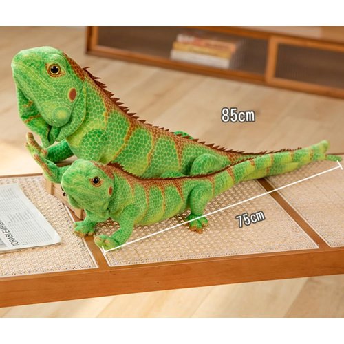 Xshelley Realistic Green Lizard Stuffed Animal Toys, Chameleon Dolls, Reptile Soft Toys Maned Lizards, Wildlife Toys Gifts for Kids (26.5 inches)