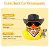 wonuu Car Rubber Duck Ornament Cool Car Accessories Duck Car Dashboard Decoration Special Prop Cowboy Hat Necklace, M416