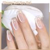 BEAUTPAL Glassy Cat Eye Gel Nail Polish,15ML Glitter Holographic UV LED Nail Polish Gel Salon Manicure Nail Art DIY at Home with Magnetic Wand Color 003 Nude Elegance