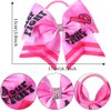 Pink Ribbon Cheer Breast Cancer Awareness Cheer Bows Ponytail Holder Hair Bow Printed Cheerleader Elastic Band Hair Bow Hair Band Handmade Hair Access for Women 2PCS