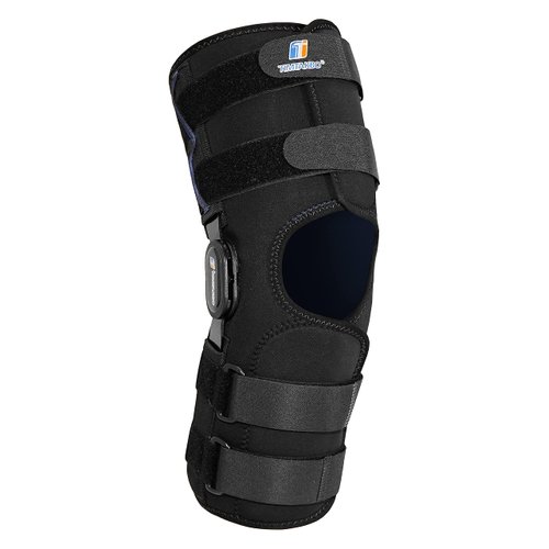 16inch Tall Hinged Knee Brace with Full Support with 4 Compression Straps,2 Metal Stabilizers,Breathe Air Spacer Drytex Wraparound for Knee Pain Relief,ACL,Arthritis,Meniscus(S fit Upper 17-20"/Lower 11.5-14.5")