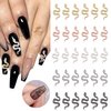 Snake Nail Art Charms 3D Alloy Snake Nail Charms Gold Silver Rose Gold Wave Snake Nail Jewelry Retro Exquisite Three-Dimensional Snake Design Nail Gems for Women Girls Nail Art Decoration 30pcs