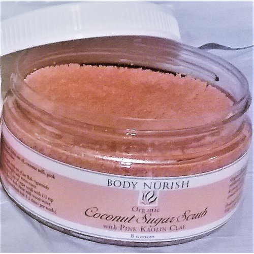 Coconut Sugar Scrub, organic ingredients, leaves skin soft and looking young