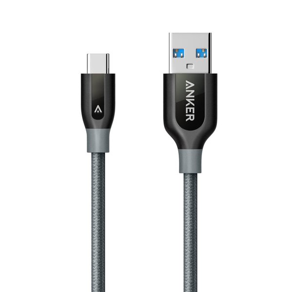 Anker Cable, PowerLine+ USB-C to USB 3.0 cable, High Durability Type C Braided Charging Cable for Galaxy S10, S9, Sony XZ (3FT,Grey)