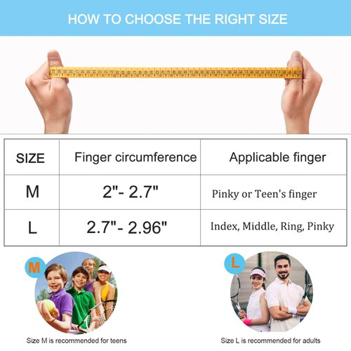 VHOPMORE Finger Splint Finger Sleeves Protectors, Adjustable Trigger Finger Splints Thumb Splint Brace for Finger Support Compression Finger Tape for Arthritis - M