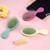 12 Pieces Mini Hair Brush, Travel Detangling Hair Brush, Bulk Mini Hair Brushes for Wet and Dry Hair Smoothing with Ease Knots, Soft Bristles Hair Brush for Adults and Kids