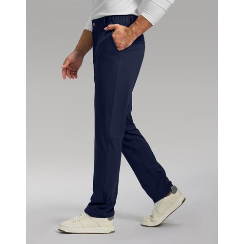 Soothfeel Men's Golf Pants with 5 Pockets Slim Fit Stretch Sweatpants Casual Travel Dress Work Pants for Men (Navy, L)