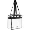 BAGAIL Clear bags Stadium Approved Clear Tote Bag with Zipper Closure Crossbody Messenger Shoulder Bag with Adjustable Strap(12 Inch X 12 Inch X 6 Inch,Black)