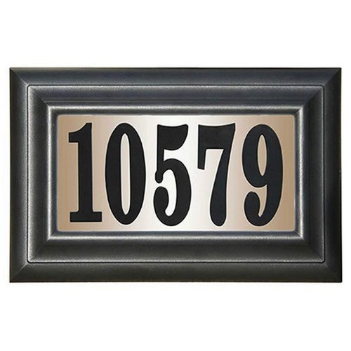 Edgewood Classic Rectangular Plastic Lighted Address Plaque , Black