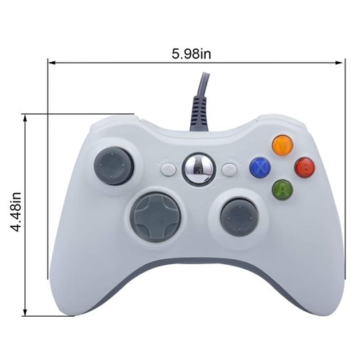 USonline911 USB Wired Gamepad Replacement for PC Xbox 360 Controller Gaming Dual Vibration Joystick for PC Controller Gamepads Joypad for Windows 7 8 10(White