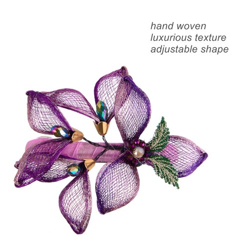 Hair Barrettes Flower Crystal Rhinestones Barrettes Copper Wire Hand-woven High-level design Hair Clips Vintage Hair Claws Ponytail Holders Barrettes for Daily Wear Mothers Day Gifts (2pcs)