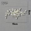 VMila Wedding Pearl Hair Comb Wedding Hair Comb Bridal Hair Accessories Pearl Flower Hair Accessories For Women Girls Wedding Hair Accessories (Silver Leaf Silver)