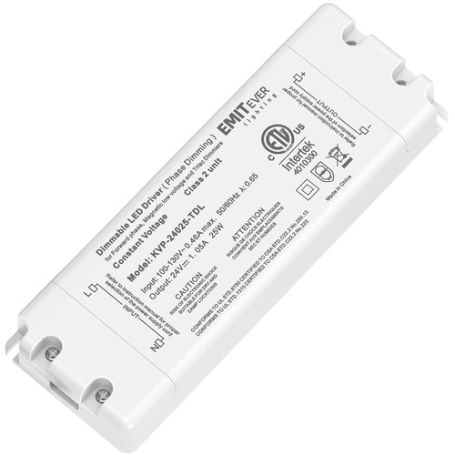 Emitever 25W Triac Dimmable Driver,Power Supply,AC 120V to DC 24V Transformer,Compatible with Lutron and Leviton Dimmers,for LED Lighting,Class 2,ETL Certified