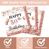 96 Pcs 50 and Fabulous Birthday Party Plates Napkins Tableware Set Rose Gold 50th Birthday Supplies Disposable Dinnerware Fifty Birthday Decoration Favors for Women, 24 Guests
