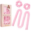 Befana Satin Heatless Hair Curler Set | Heatless Curls Overnight |Hair Curlers to Sleep in | Heatless Curlers and Curling Headband for Soft Curls While Sleeping - Pink