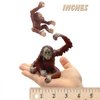 Gemini&Genius 2Pcs Orangutan Toys for Kids, Animal Toys Gorilla Family Toy Figurines, Jungle Animal Action Figures with Moveable Hand, Room Decorations, Cup Cake Toppers for Kids Gifts