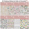 Christmas Nail Stickers Winter Snowman Snowflake Nail Art Stickers 8PCS Elk Santa Claus Christmas Nail Art Designs Supplies 3D Nail Adhesive Decals Xmas Transfer Sliders for Manicure Nail Decorations