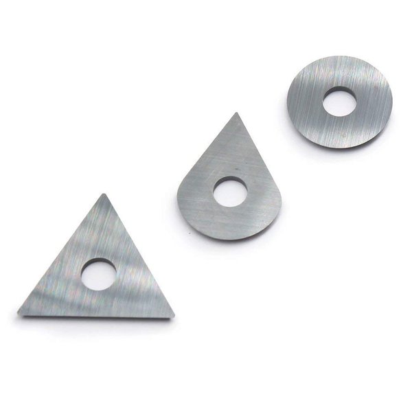 OSCARBIDE Carbide Scraper Blades 3 pieces include Round Drop Triangle Shaped for Removing Paint Glue Varnish Rust Fits Most Popular Hand-hold Scrapers Replacement Blades