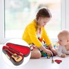 SUPVOX Fake Guitar Miniature Wooden Guitar Model 1:12 8cm Dollhouse Mini Musical Instrument Bass Guitar with Stand and Case Instrument Replica Classical Dolls for Dollhouse Furniture
