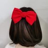 6 Pack Solid Color 5.2'' Bow Clips Women Hair Barrettes Hair Accessories