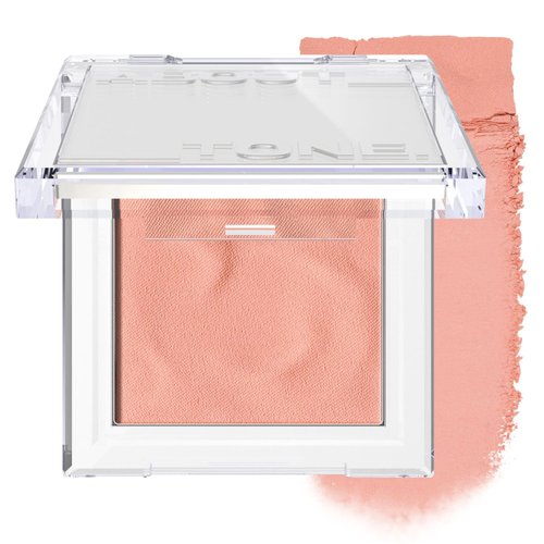 ABOUT TONE Fluffy Wear Blusher - Pressed Powder Cheek Blush with Airy and Soft Matte Blurring Finish Blendable & Buildable Natural Color Korean Makeup Vegan (05 DAILY CORAL)