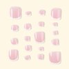 24Pcs Short Square Fake Toenails White French Tip Press on Toenails Stick on Nails Natural Nude Acrylic Toe Nails Press ons Glossy Full Cover Glue on Nails Short Coffin False Toenails for Women Decor