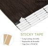 Lacer Hair Extensions Tape in Human Hair Dark Brown Virgin Hair Invisible Tape in Hair Extensions Real Human Hair for Black Women 50g 20pcs 18 Inch