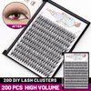 Dedila 8-20mm Available 200Pcs Handmade Natural long 20Roots Black Soft Individual False Eyelashes Fluffy Cross Makeup Cluster Eyelashes Thickness 0.07mm D Curl Eye Lashes Extensions (12mm)