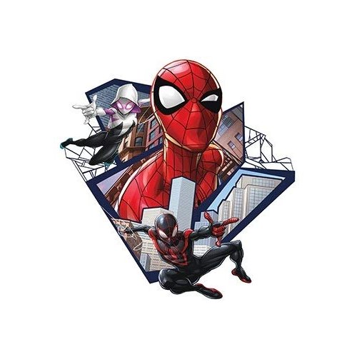 4 Inch Trio Decal Spiderman Spider-Woman Spider-Gwen Stacy Miles Morales Spiderman Removable Peel Self Stick Adhesive Vinyl Wall Sticker Art Kids Room Home Decor Boys 4 x 4 Inch