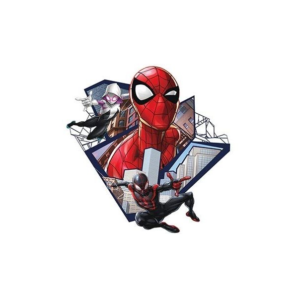 4 Inch Trio Decal Spiderman Spider-Woman Spider-Gwen Stacy Miles Morales Spiderman Removable Peel Self Stick Adhesive Vinyl Wall Sticker Art Kids Room Home Decor Boys 4 x 4 Inch