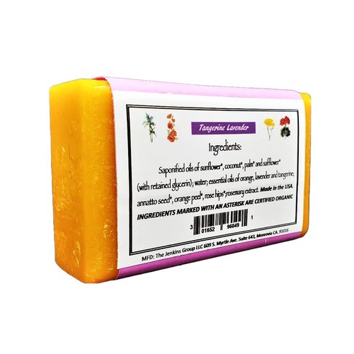 California Gold Artisan Soaps Tangerine Lavender Bar Soap-All Natural and Organic, 2-4 oz. bars (8oz. total)