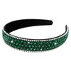 Wecoe Rhinestone Headband Women Girls Fashion Headband Dark Green Headband Bling Sparkly Crystal Diamond Headband Thin Hair Band Holiday Birthday Gift Short Hair Accessories For Women Girls