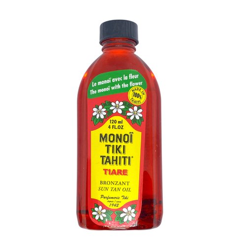 Monoi Tiki Tahiti Rouge Tiare Body Suntan Bronzant Coconut Oil Just | For Outdoor Body Tanning | Hydrating Body Oil | Natural Skin Moisturizer |