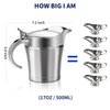 Choxila Gravy Boat Double Insulated Stainless Steel Sauce Jug with Hinged Lid for Thanksgiving Dinner - 17 oz
