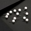 Charisma 8mm Composite Pearl Earrings Round Ball Pearls Stud Earrings Hypoallergenic 12 Pairs Imitation Pearl Earrings Set for Girls Women