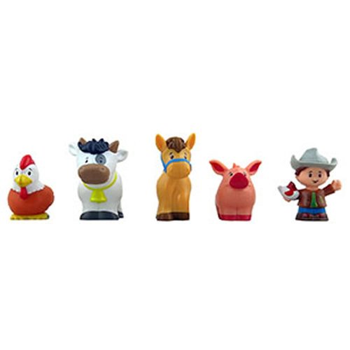 Replacement Parts for Fisher-Price Little People Caring for Animals Farm Playset - GLT78 ~ Replacement Pack of 5 Figures ~ Farmer, Cow, Horse, Pig and Rooster