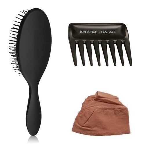 3 Pc Bundle: Jon Renau Wide Tooth Comb, Paddle Brush and 1pc Wig Liner