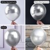 PartyWoo Metallic Silver Balloons, 142 pcs Silver Balloons Different Sizes Pack of 18 12 10 5 Inch Silver Balloon Arch Kit Balloon Garland for Birthday Graduation,Party Decorations, Silver-G102