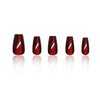 Red Press on Nails Short Coffin Fake Nails Glitter False Nails with Designs Bling Acrylic Nails Press ons Glossy Glue on Nails Cute Artificial Stick on Nails for Women Nails Decorations 24pcs
